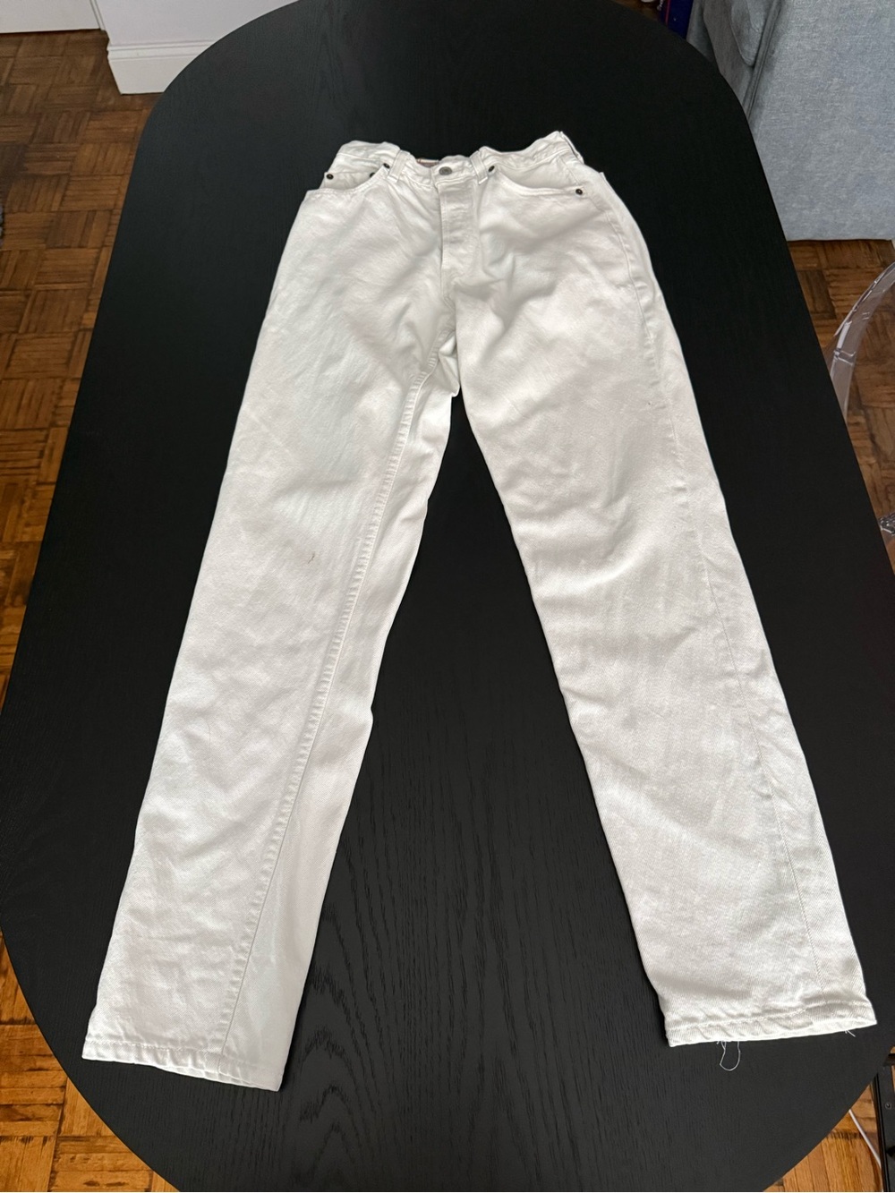 Vintage Levi's White High-Rise Straight Jeans